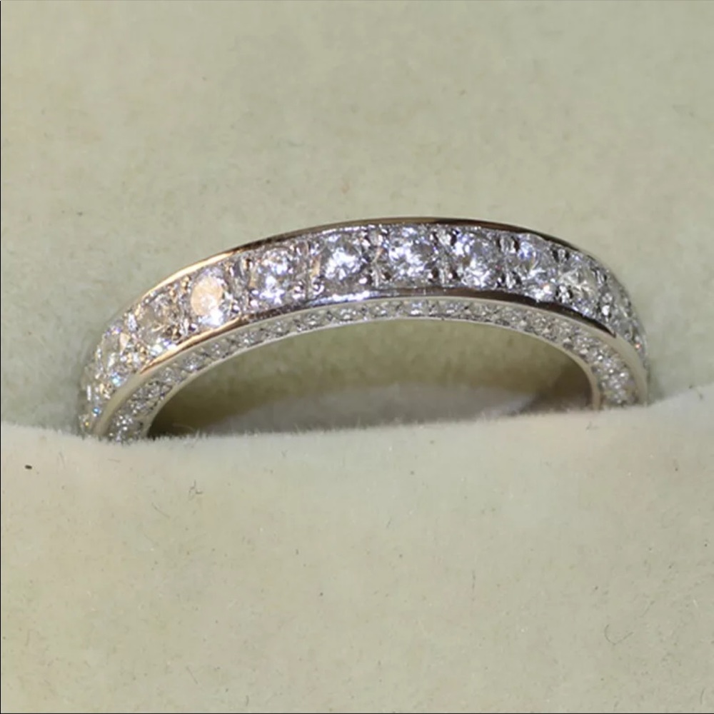 New Gorgeous 925 Silver White Sapphire Ring - Picture 5 of 6